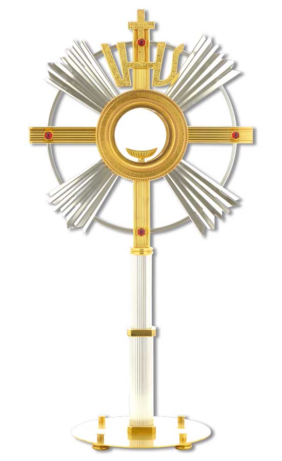 Ostensoir Liturgique Avec Croix Catholique Et Sigle Ihs Ostensoria Catholic Supplies And Religious Items Made In Italy